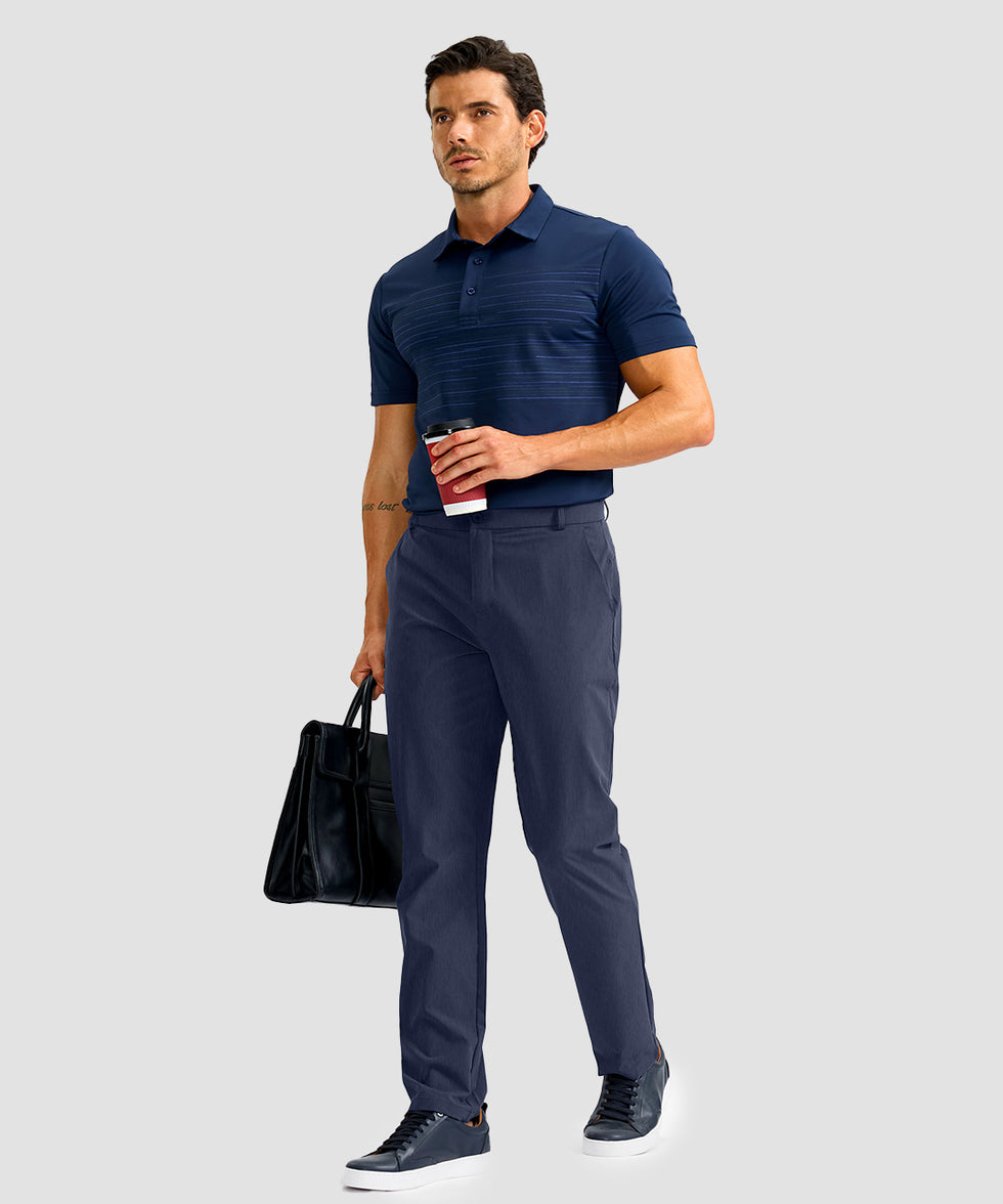men's UV protection multiple pockets pants in navy - matching outfits view