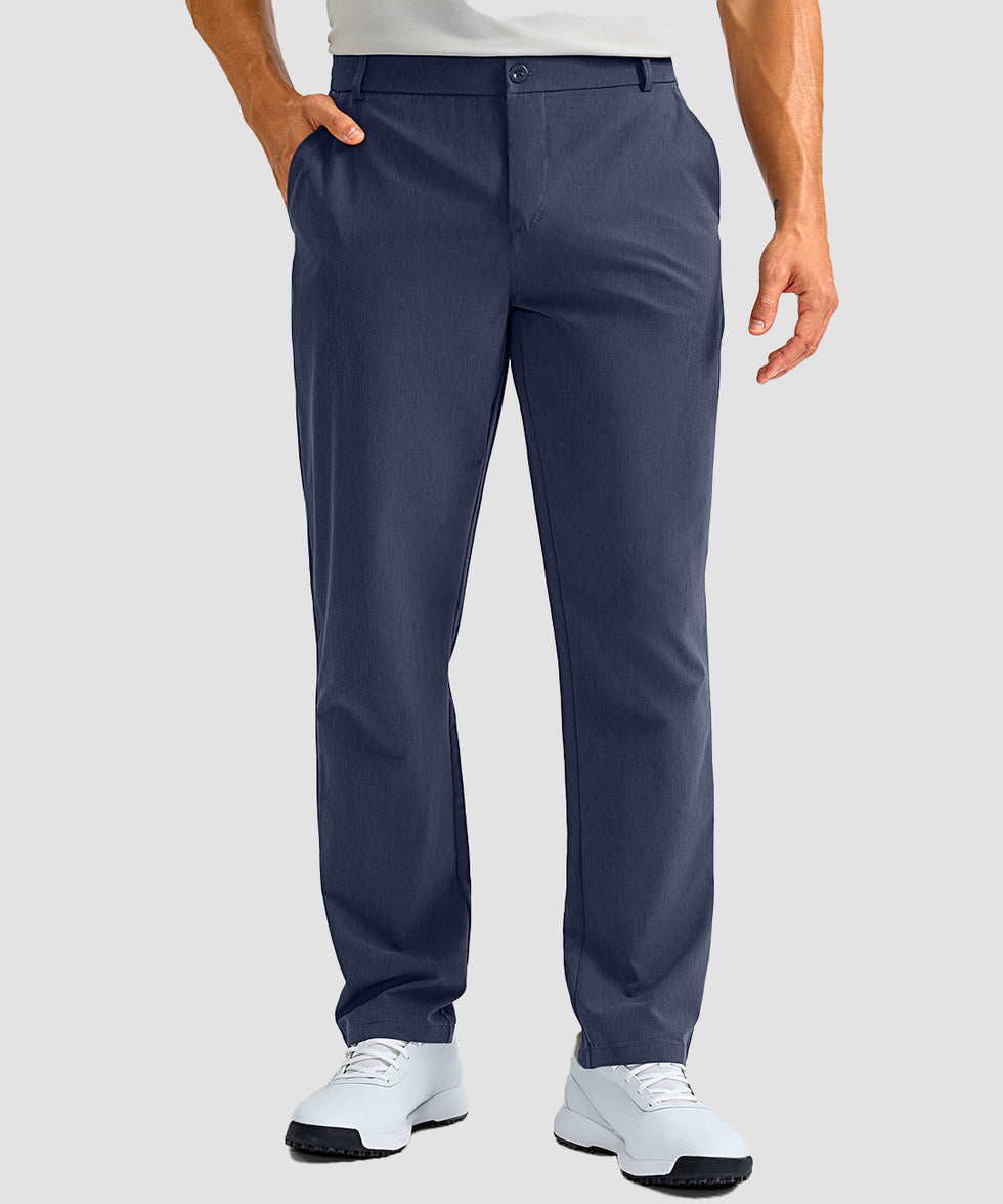 men's UV protection multiple pockets pants in navy - pocket detail