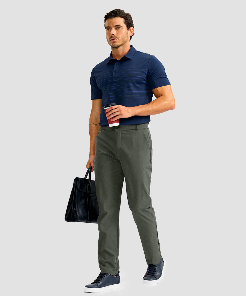 men's UV protection multiple pockets pants in sage green - matching outfits view