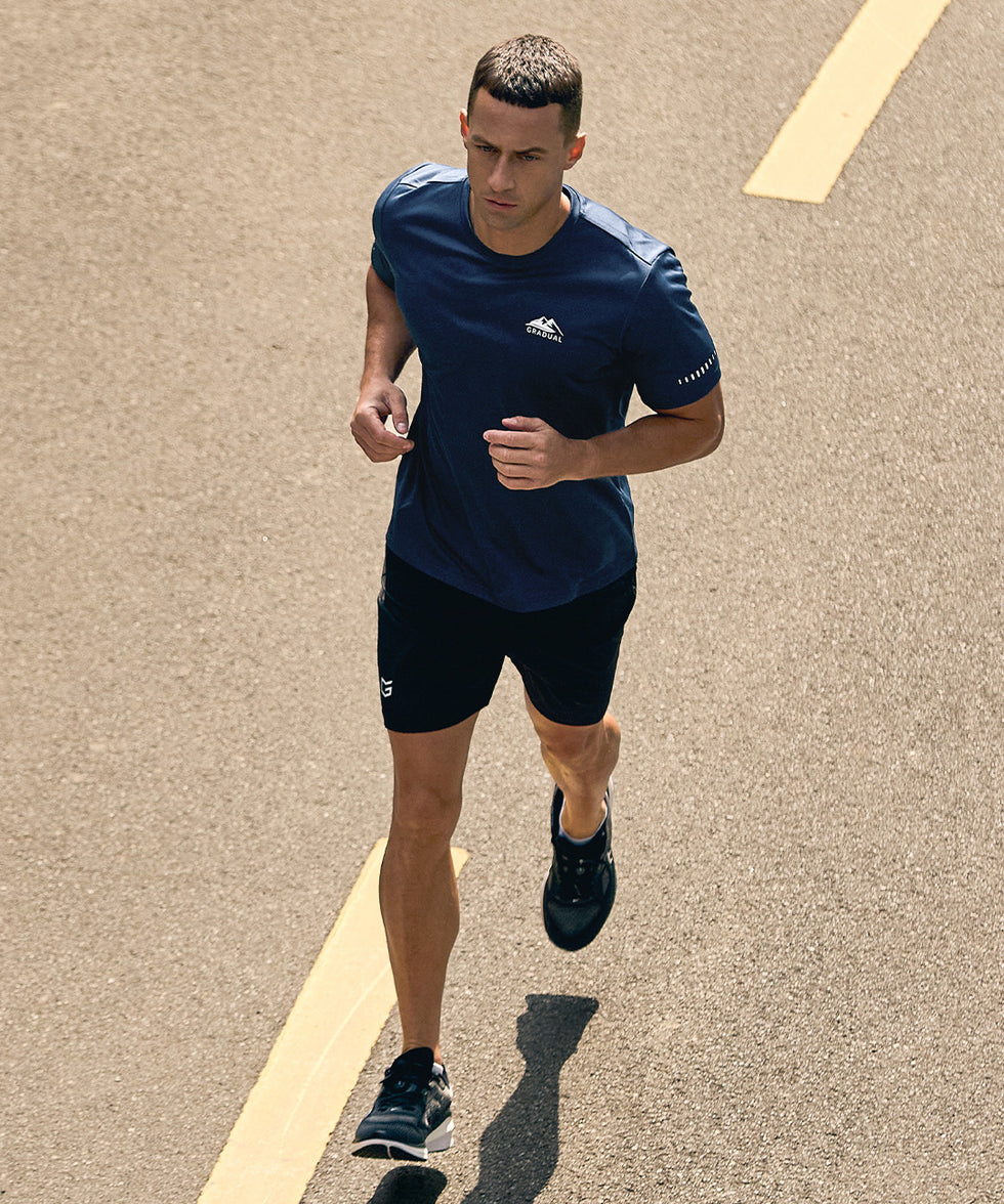 men's UV protection reflective short sleeve in dark blue - matching outfits view
