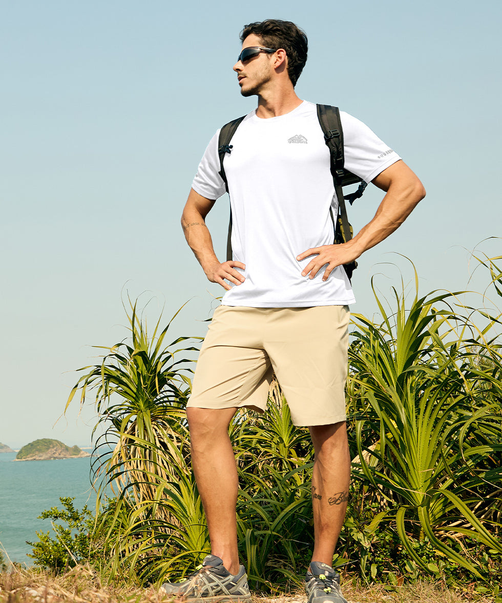 men's UV protection reflective short sleeve in white - matching outfits view