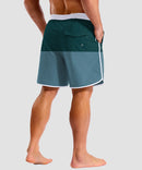 men's compression liner 4 pockets board short 7'' in blue green colorblock - side view