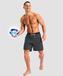 men's compression liner 4 pockets board short 7'' in dark gray - matching outfits view