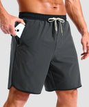 men's compression liner 4 pockets board short 7'' in dark gray - side view