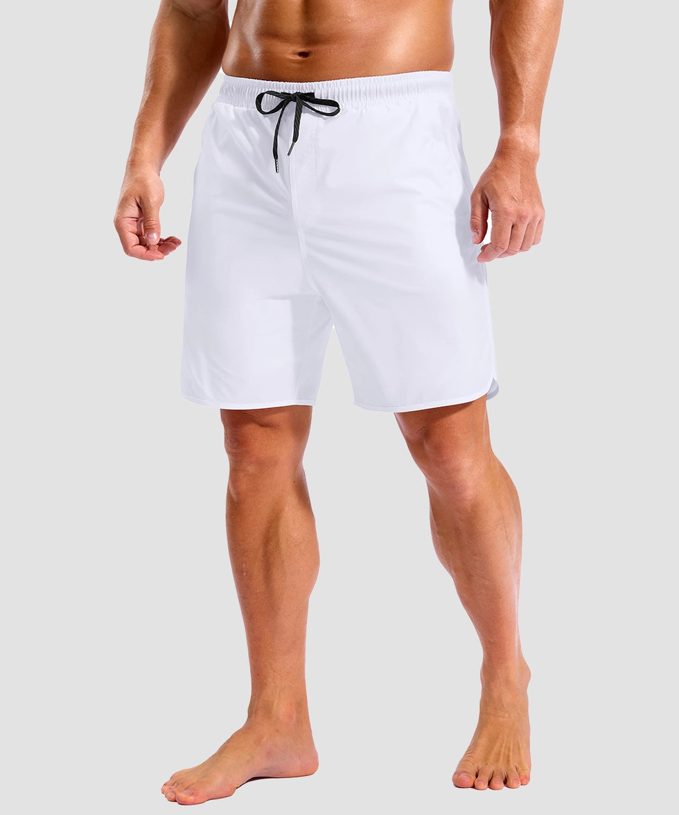 men's compression liner 4 pockets board short 7'' in white - side view