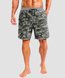 men's compression liner 4 pockets board short 7'' in woodland camo - front view