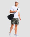 men's compression liner 4 pockets board short 7'' in woodland camo - matching outfits view