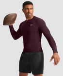 men's compression pullover long sleeve in wine - matching outfits view