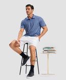 men's dry fit printed golf polo in blue white flag - matching outfits view