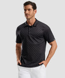 men's dry fit printed golf polo in golf clubs back - front view