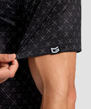 men's dry fit printed golf polo in golf clubs back - sleeve detail