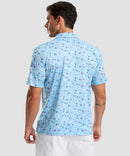 men's dry fit printed golf polo in golf element - back view
