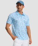 men's dry fit printed golf polo in golf element - front view