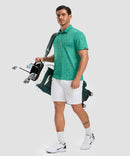 men's dry fit printed golf polo in green floral - matching outfits view