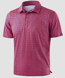 men's dry fit printed golf polo in pink floral - fabric detail