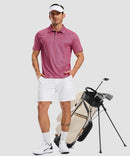 men's dry fit printed golf polo in pink floral - matching outfits view