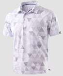 men's dry fit printed golf polo in triangular geometry - fabric detail