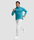 men's fleece-lined cotton joggers in grayish white - side view