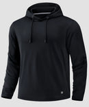 men's fleece-lined performance hoodie in black - front view
