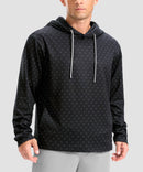 men's fleece-lined performance hoodie in golf clubs black - neckline detail