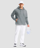 men's fleece-lined performance hoodie in heather light gray - matching outfits view
