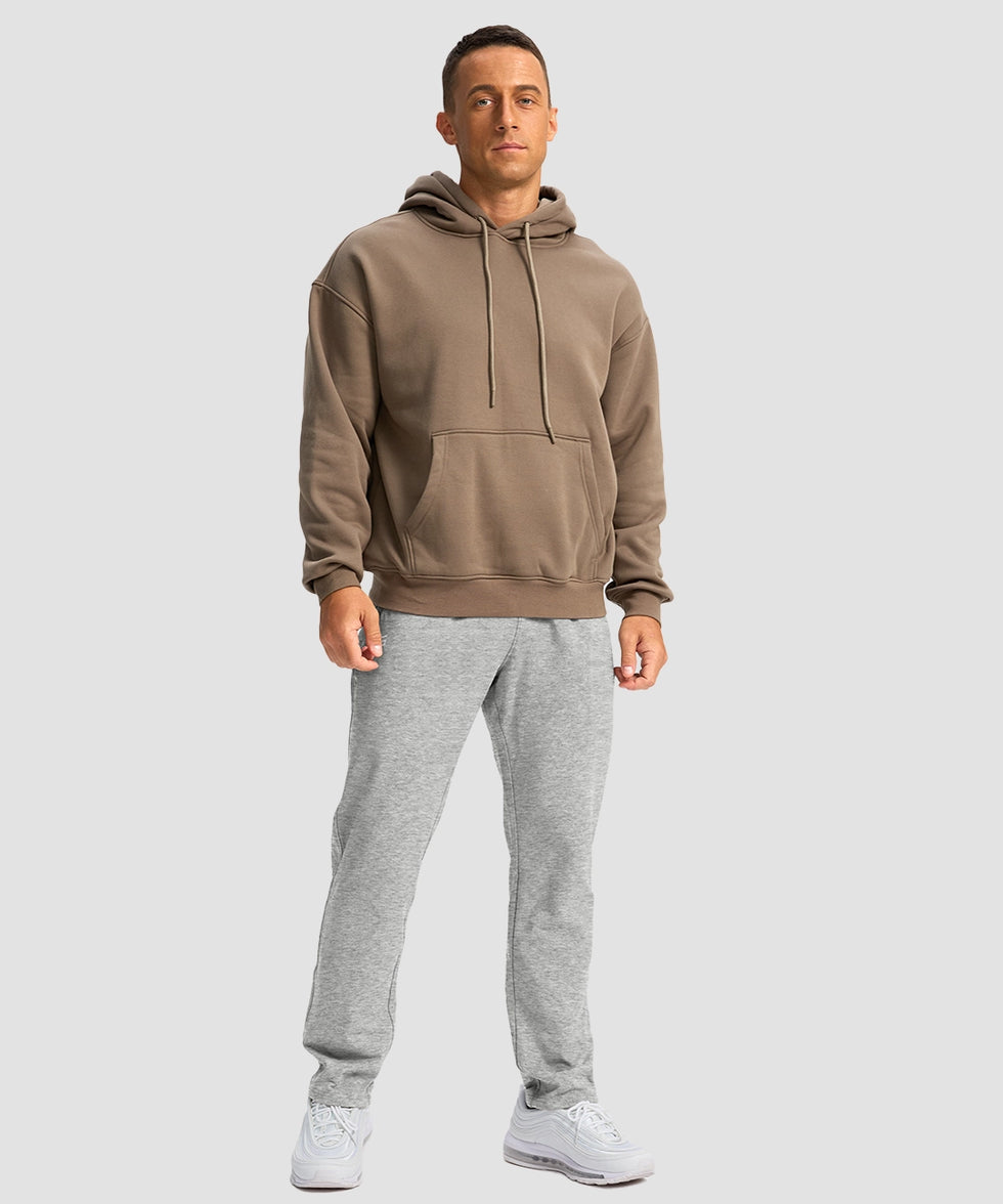 men's fleece-lined zip pockets stretch sweatpants in heather grayish - matching outfits view