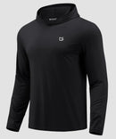 men's lightweight athletic no strings hoodie in black - fabric detail