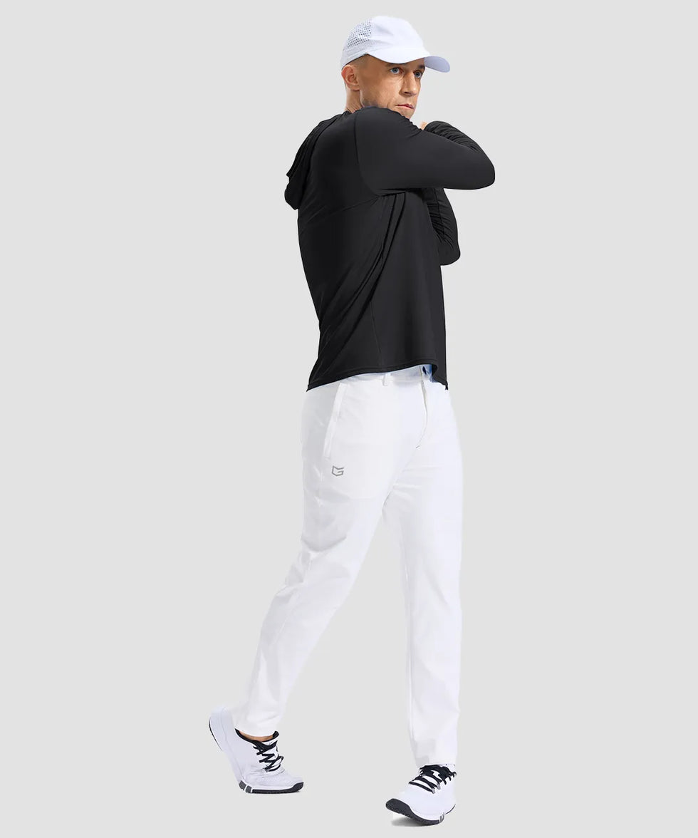 men's lightweight athletic no strings hoodie in black - matching outfits view