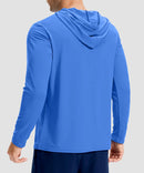 men's lightweight athletic no strings hoodie in dodger blue - back view