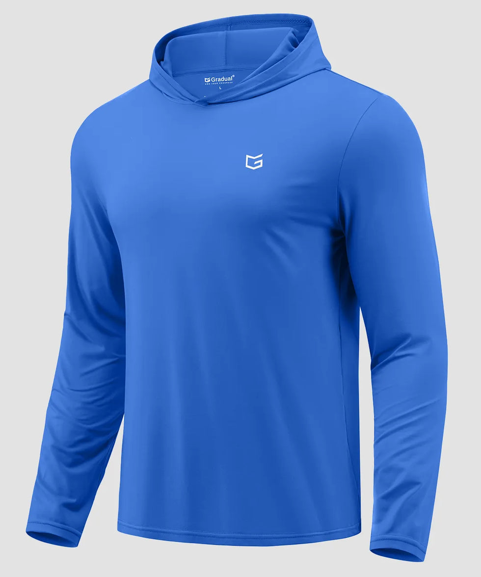 men's lightweight athletic no strings hoodie in dodger blue - fabric detail