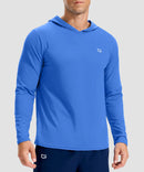 men's lightweight athletic no strings hoodie in dodger blue - front view