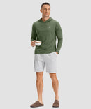 men's lightweight athletic no strings hoodie in heather olive - matching outfits view