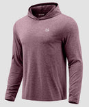 men's lightweight athletic no strings hoodie in heather wine - fabric detail