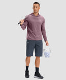 men's lightweight athletic no strings hoodie in heather wine - matching outfits view
