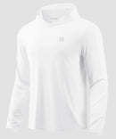 men's lightweight athletic no strings hoodie in white - fabric detail
