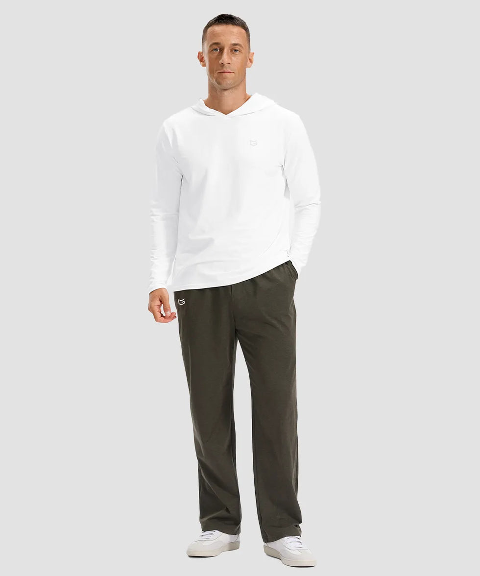 men's lightweight athletic no strings hoodie in white - matching outfits view
