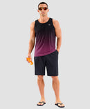 men's lightweight back reflective tank in gradient black red - matching outfits view