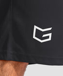 men's lightweight with zipper pockets short 11'' in black - hem detail view