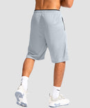 men's lightweight with zipper pockets short 11'' in bright gray - back view