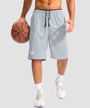 men's lightweight with zipper pockets short 11'' in bright gray - front view