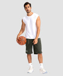 men's lightweight with zipper pockets short 11'' in dark olive - matching outfits view