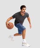 men's lightweight with zipper pockets short 11'' in dusty blue - matching outfits view