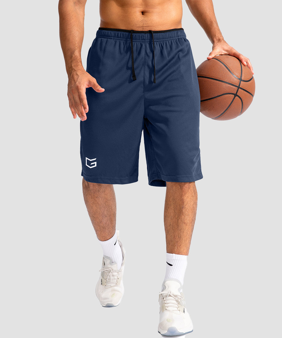 men's lightweight with zipper pockets short 11'' in navy - front view