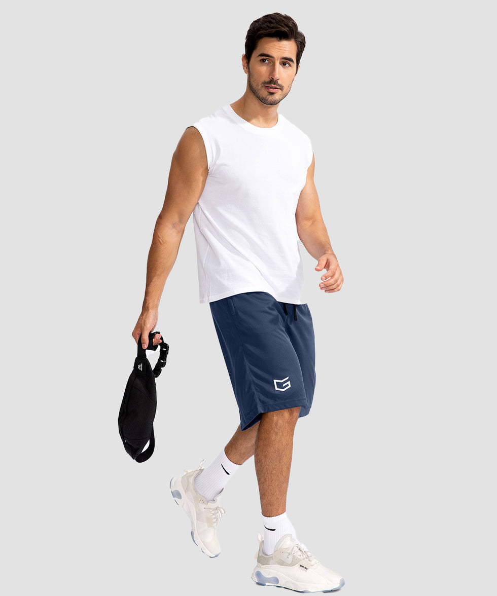 men's lightweight with zipper pockets short 11'' in navy - matching outfits view