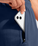 men's lightweight with zipper pockets short 11'' in navy - zipper pocket detail view