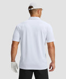 men's line print dry fit golf polo in white coco tree - back view