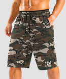men's mesh side slit short 11'' in green camo - pocket detail view