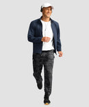 men's mid-rise fleece-lined track pants in gray camo - matching outfits view