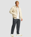 men's mid-rise fleece-lined track pants in heather charcoal - matching outfits view