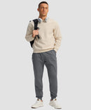 men's mid-rise thermal ankle-length joggers in heather charcoal - matching outfits view